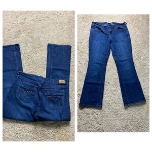 Levi's 515 Women's Boot Cut mid rise ankle length Jeans Classic Blue Sz 8 short